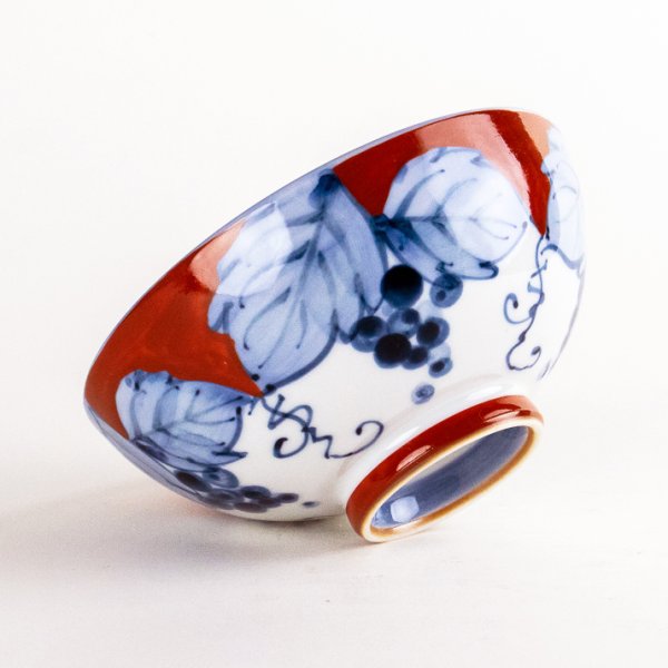 Photo1: Rice Bowl Fuchidami Bdou Grape Red (1)