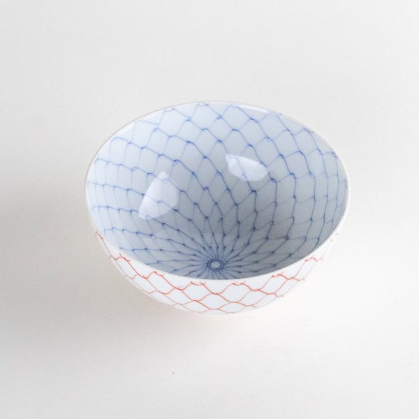 Photo2: Rice Bowl Naigai Ami Red (2)
