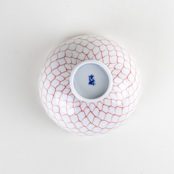 Photo4: Rice Bowl Naigai Ami Red (4)