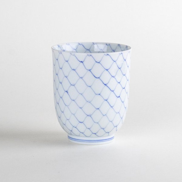 Photo1: Yunomi Tea Cup for Green Tea Naigai Ami Blue (1)
