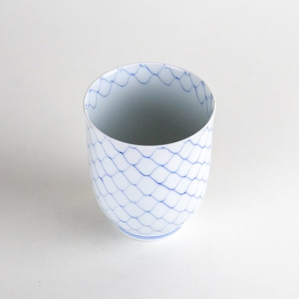 Photo2: Yunomi Tea Cup for Green Tea Naigai Ami Blue (2)