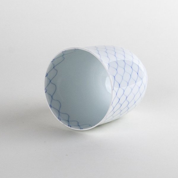 Photo4: Yunomi Tea Cup for Green Tea Naigai Ami Blue (4)