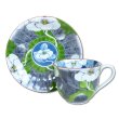 Photo1: Coffee Cup and Saucer Yuka Green (1)