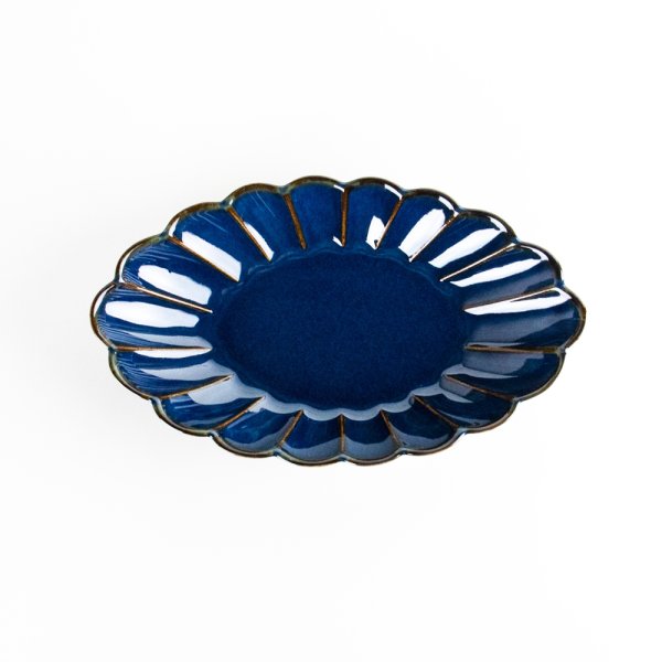 Photo3: Medium Oval Bowl Gunjo (19 cm/7.5 in) (3)