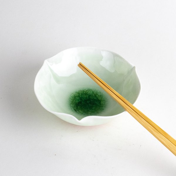 Photo5: Small Bowl Ryokusui Bidoro Green (10.5 cm/4.1 in) (5)