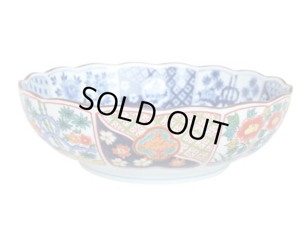 Photo1: Large Bowl Koimari shouchikubai Old imari style (21cm/8.3in) (1)