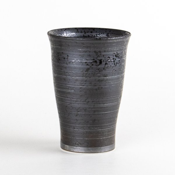 Photo1: Ceramic Beer Glass Fu-jin Silver (1)