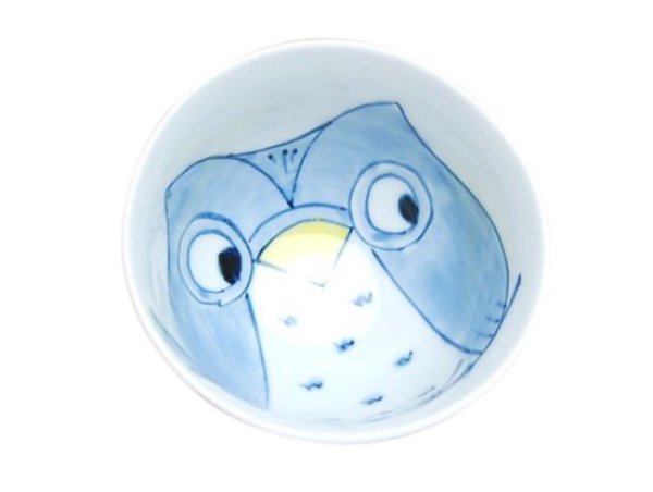 [Made in Japan] Yume fukurou owl (Blue) rice bowl