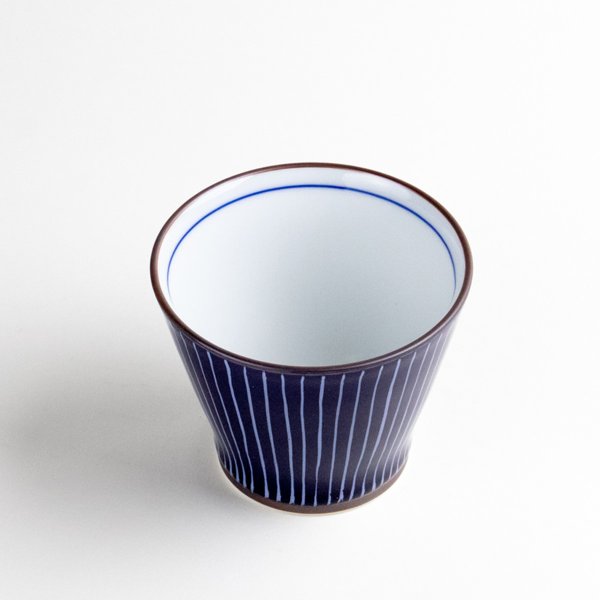 Photo2: Yunomi Tea Cup for Green Tea Shiraito Blue (2)