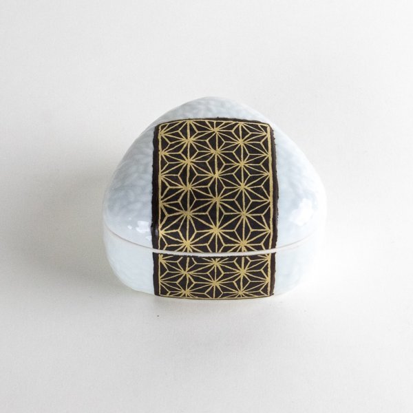 Photo2: Bowl with Lid Rice Ball Shape Onigiri Asanoha (2)