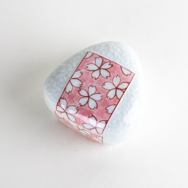 Photo1: Bowl with Lid Rice Ball Shape Onigiri Sakura Pink (1)