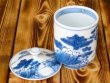 Photo2: Yunomi Tea Cup with Lid for Green Tea Sansui Landscape (Large) (2)