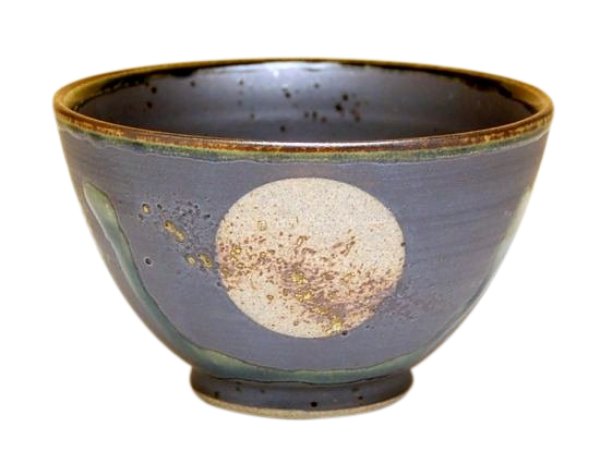 [Made in Japan] Fuku kasumi moon (Black) rice bowl