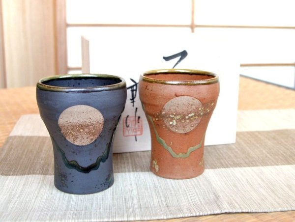 Photo1: Cup Kasumi (pair) in wooden box (1)