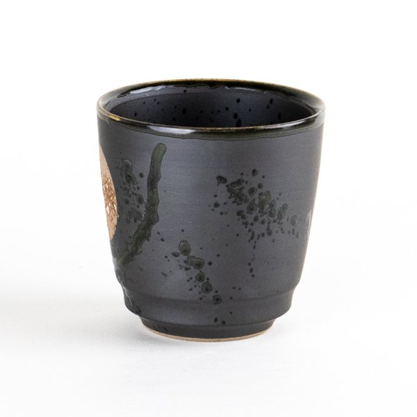 Photo2: Yunomi Tea Cup (Large) for Green Tea Kasumi Moon Black (2)
