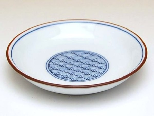 Photo2: Small Plate (10.3cm) Seikainami (2)