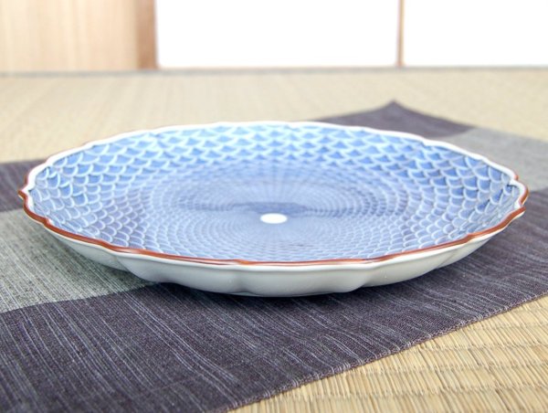 Photo2: Large Plate (24cm) Seikainami (2)