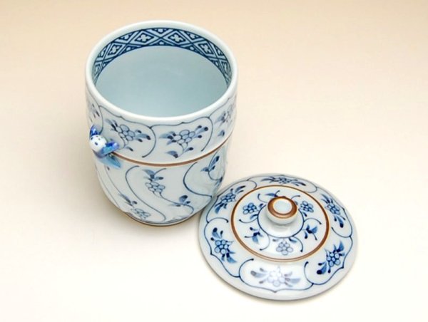 Photo2: Yunomi Tea Cup with Lid for Green Tea Wari souka (Large) (2)