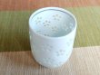 Photo5: Yunomi Tea Cup with Lid for Green Tea Openwork Suisho hanazume (Large) (5)