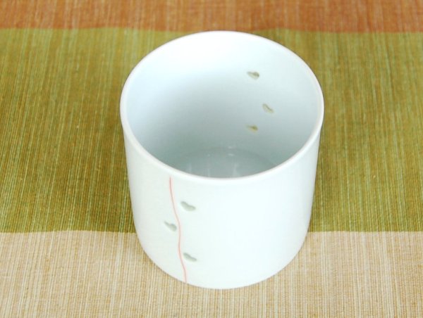 Photo3: Cup Openwork Suisyo heart line (Red) (3)