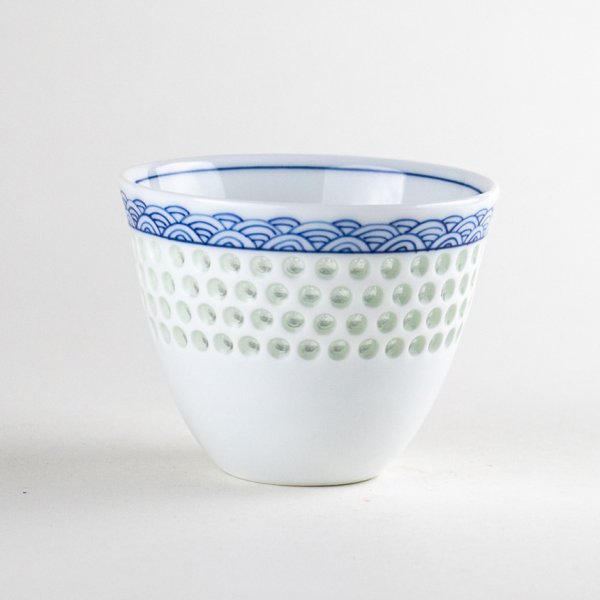 Photo1: Yunomi Tea Cup for Green Tea Suishocho Seigaiha (1)