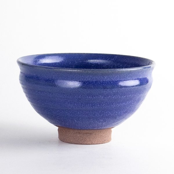 Photo1: Matcha Bowl Ruri-Kessho with Wooden Box (1)