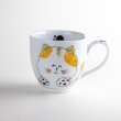 Photo1: Mug Me-ko Cat Yellow (1)