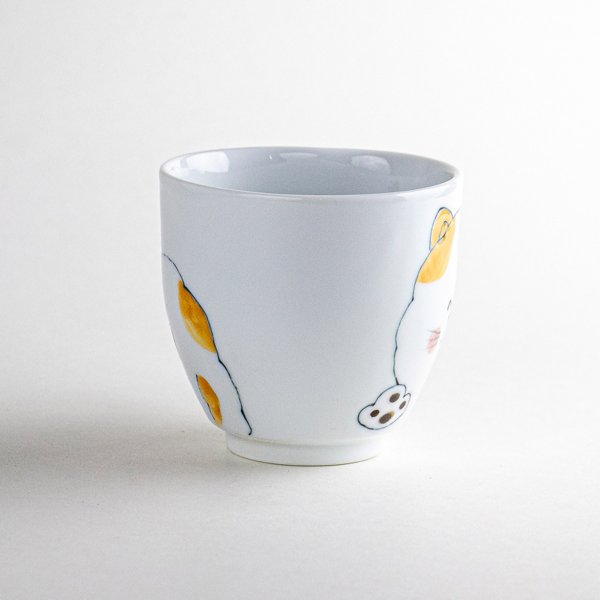 Photo3: Mug Me-ko Cat Yellow (3)