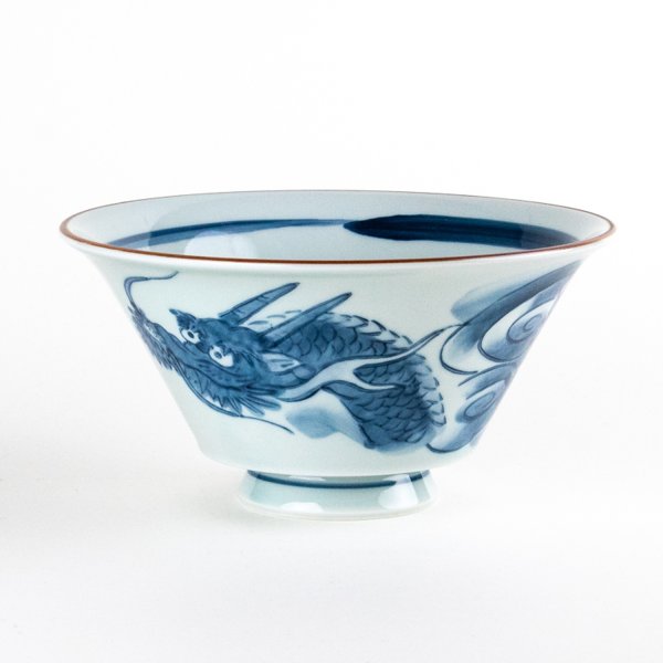 Photo1: Donburi Bowl for Noodles Matsu-Ryu Dragon (17.7 cm/7.0 in) (1)