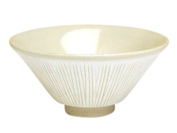 [Made in Japan] Senbori (White) rice bowl