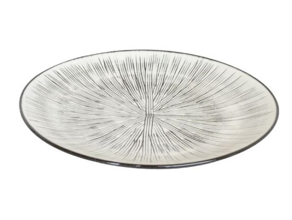 Photo1: Large Plate Senbori (24.2cm/9.5in) (1)