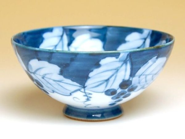 Photo2: Rice Bowl Fuchidami budou Grape (Blue) (2)