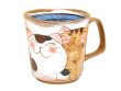 [Made in Japan] Nakayoshi neko cats (Blue) mug