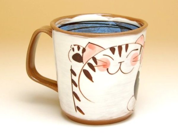Photo2: Mug Nakayoshi neko Cats (Blue) (2)