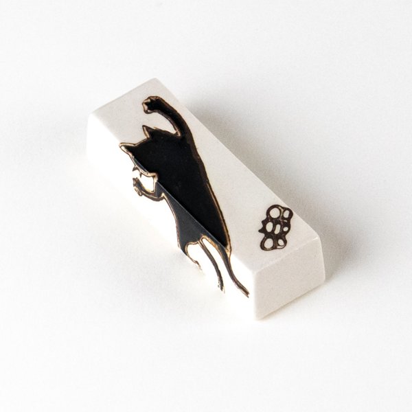 Photo2: Chopstick Rest Cat Kuro-Neko (2)