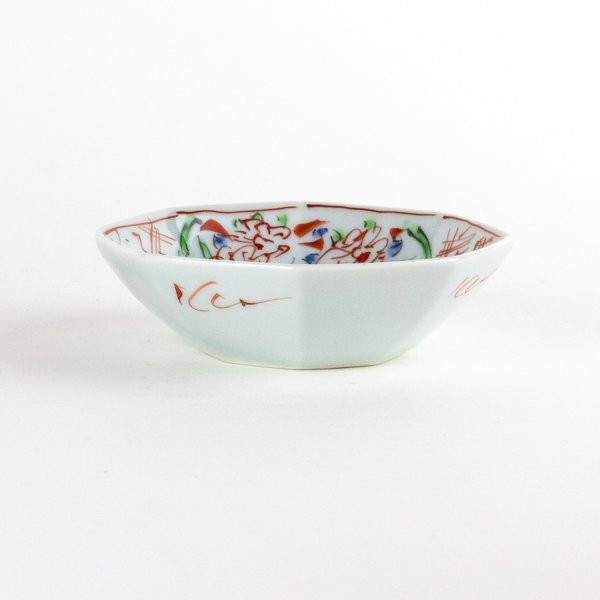 Photo4: Octagonal Small Bowl Nishiki-Manreki (11.3 cm/4.4 in) (4)