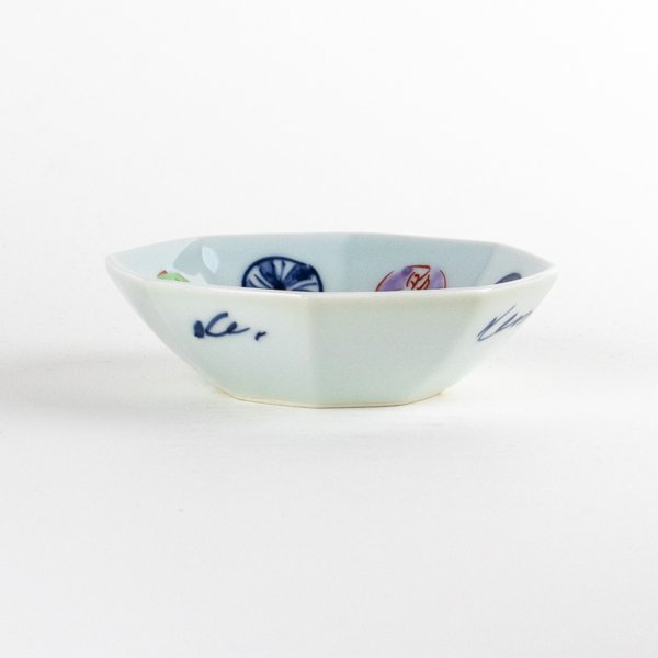 Photo4: Octagonal Small Bowl Somenishiki-Marumon (11.3 cm/4.4 in) (4)