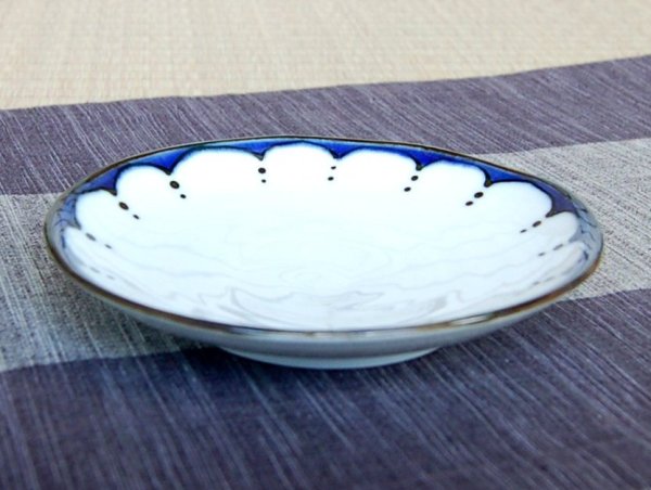 Photo2: Medium Plate (15cm) Edo hana ten-mon (2)